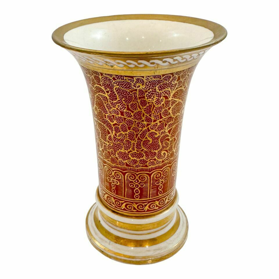 Antique George III Spode Porcelain Red Miniature Spill Vase / Matchpot, Moroccan photo furniture