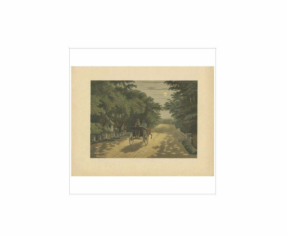 Antique Print Of A Carriage Ride In Magelang By M.T.H. Perelaer, 1888 photo for sale