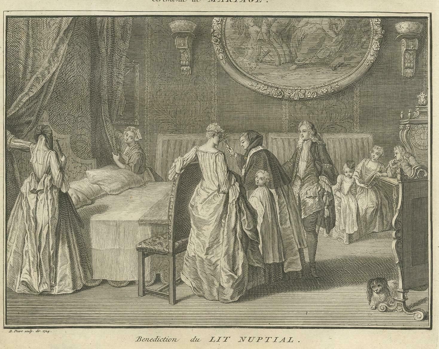 Antique Print Of Catholic Ceremonies ‘Marriage & Nuptiual Benediction’ By Picart photo Art