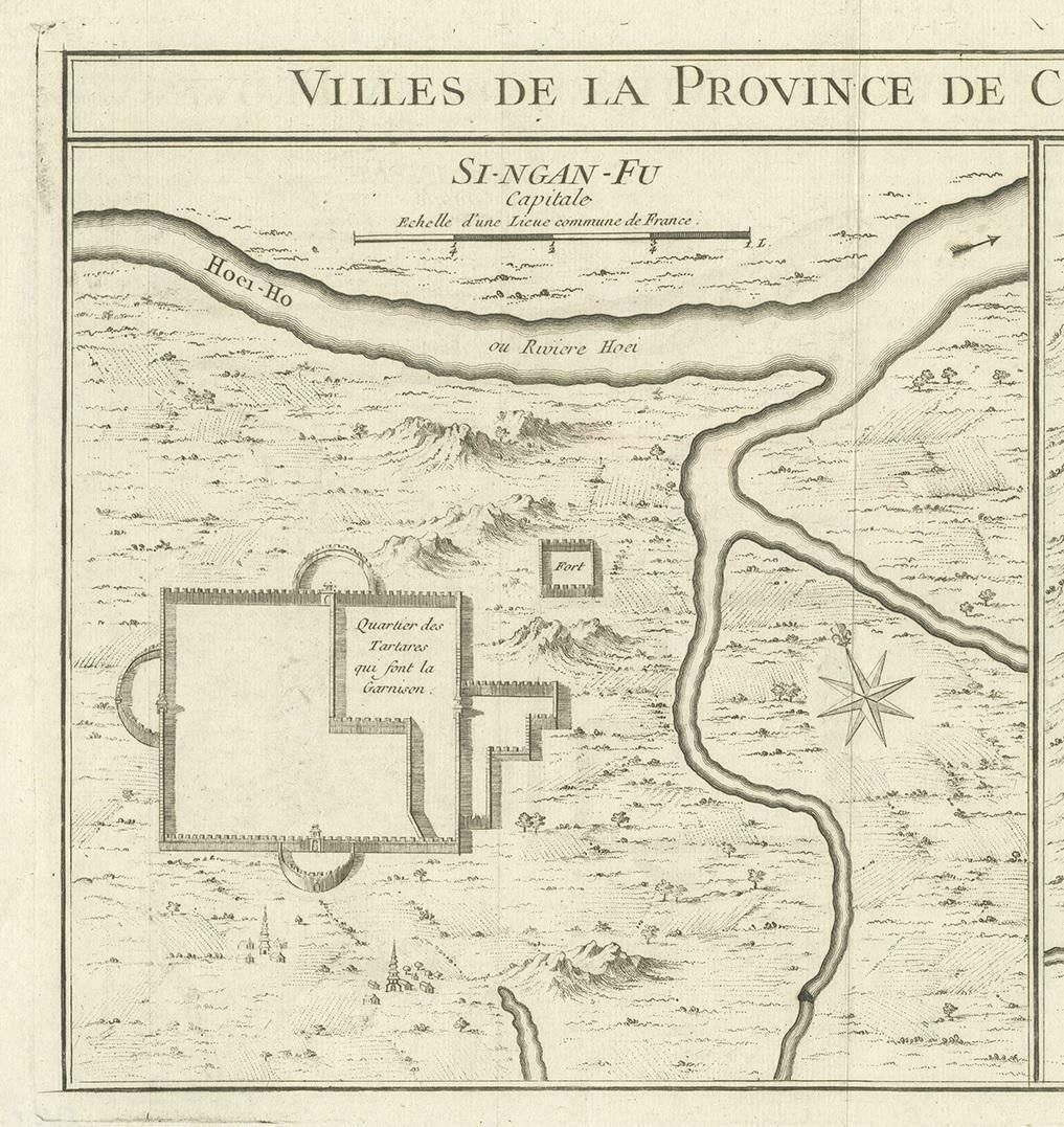 Antique Map Of Si Ngan Fu And Tchang Lan 'China' By Bellin '1748' photo for sale