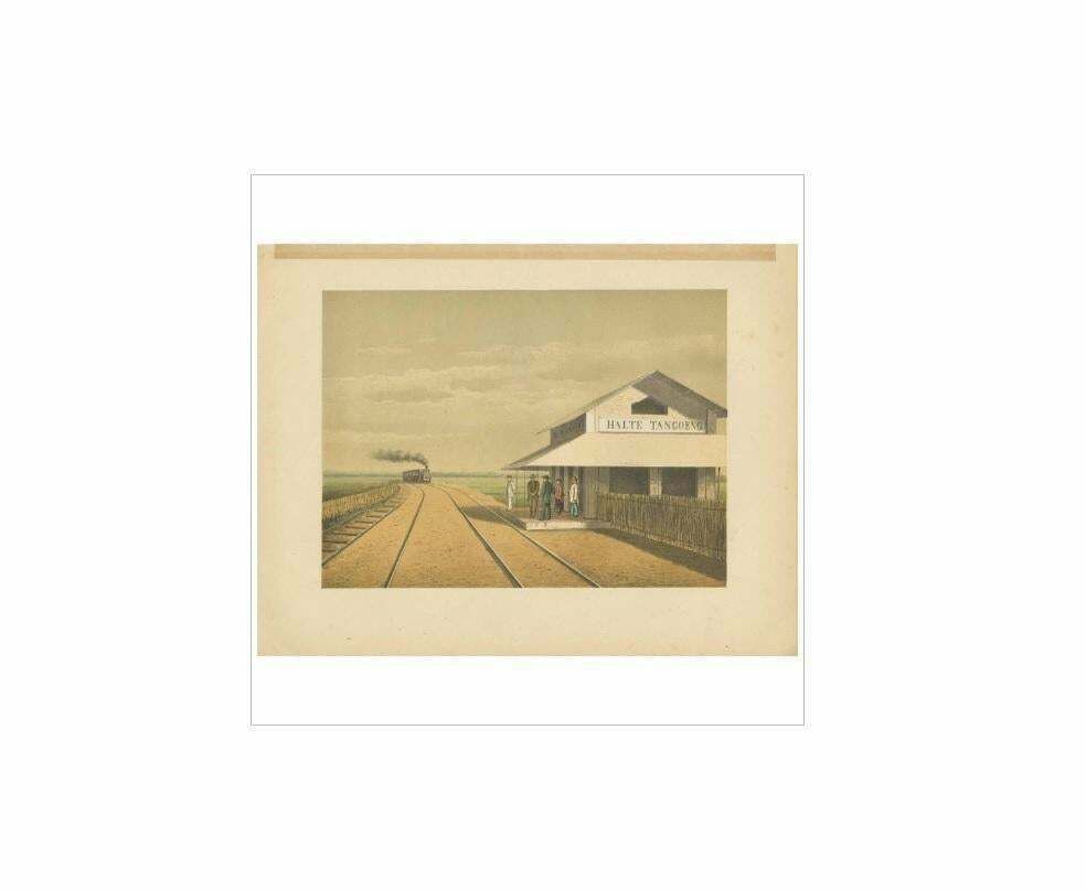 Antique Print Of A Train Station In Tanggungharjo By M.T.H. Perelaer, 1888 photo for sale
