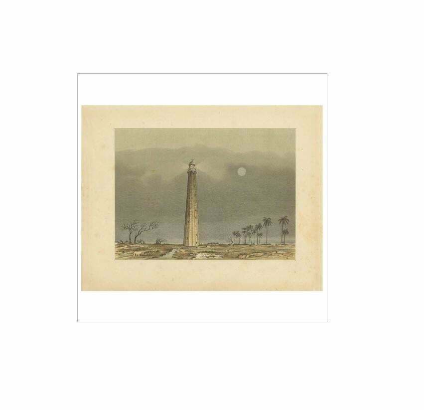 Antique Print Of A Lighthouse In The Sunda Strait By M.T.H. Perelaer, 1888 photo Art