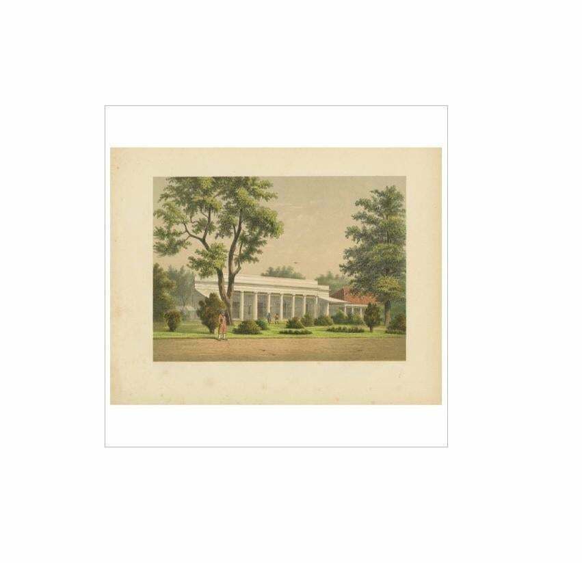 Antique Print Of A Colonial Residence In Batavia By M.T.H. Perelaer, 1888 photo for sale