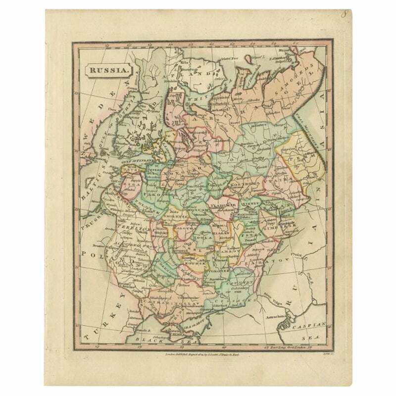 Antique Map Of Russia By Tyrer, 1821