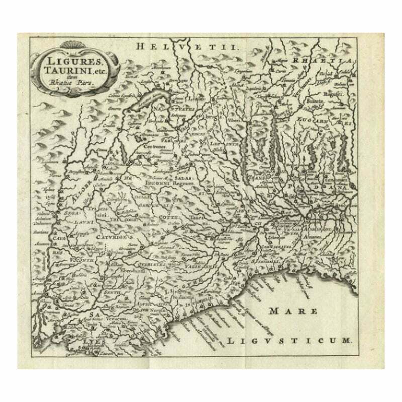 Antique Map Of Northwest Italy By Cluver, 1685