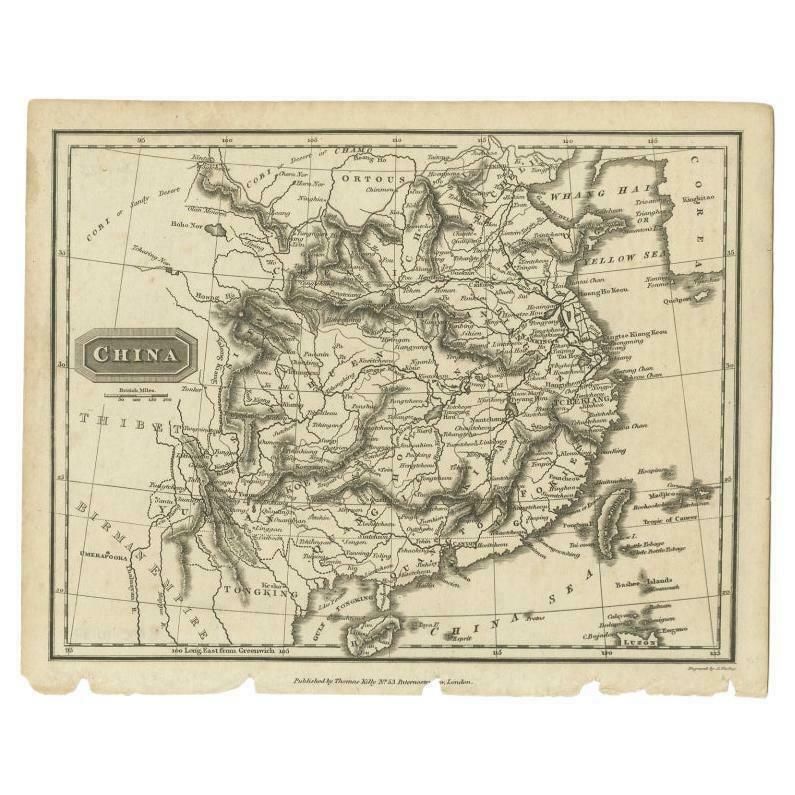 Old Map Of The Mainland Of China And The Islands Of Formosa Or Taiwan, C.1817 photo furniture