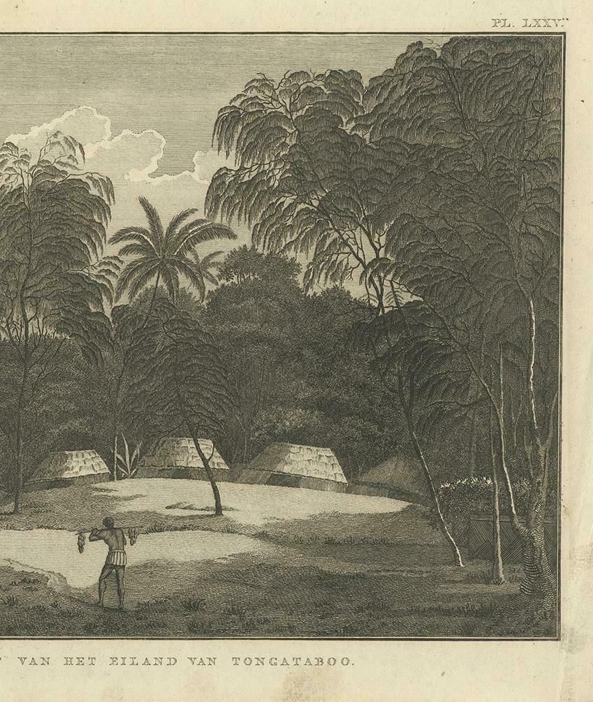 Antique Print Of The Cemetery On The Island Tongatapu By Cook, Circa 1801 photo Art