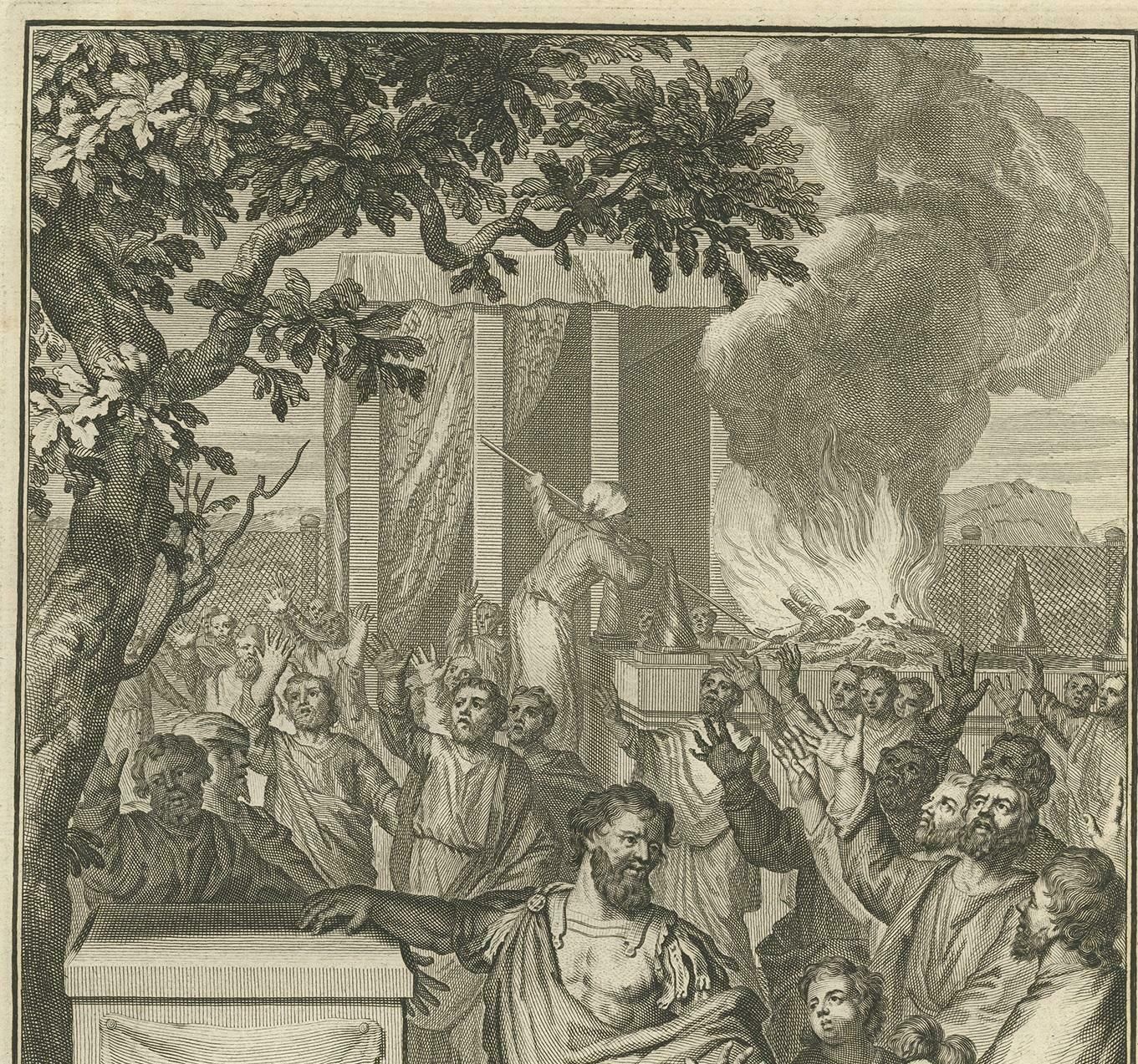 Antique Print Religion 'Joshua Makes A Convenant With God' By De Hondt, 1728 photo Art