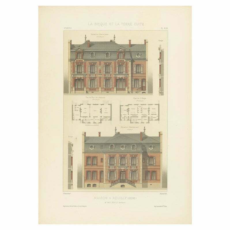 Pl. Xliv Maison A Neuilly 'Seine', Chabat, C.1900