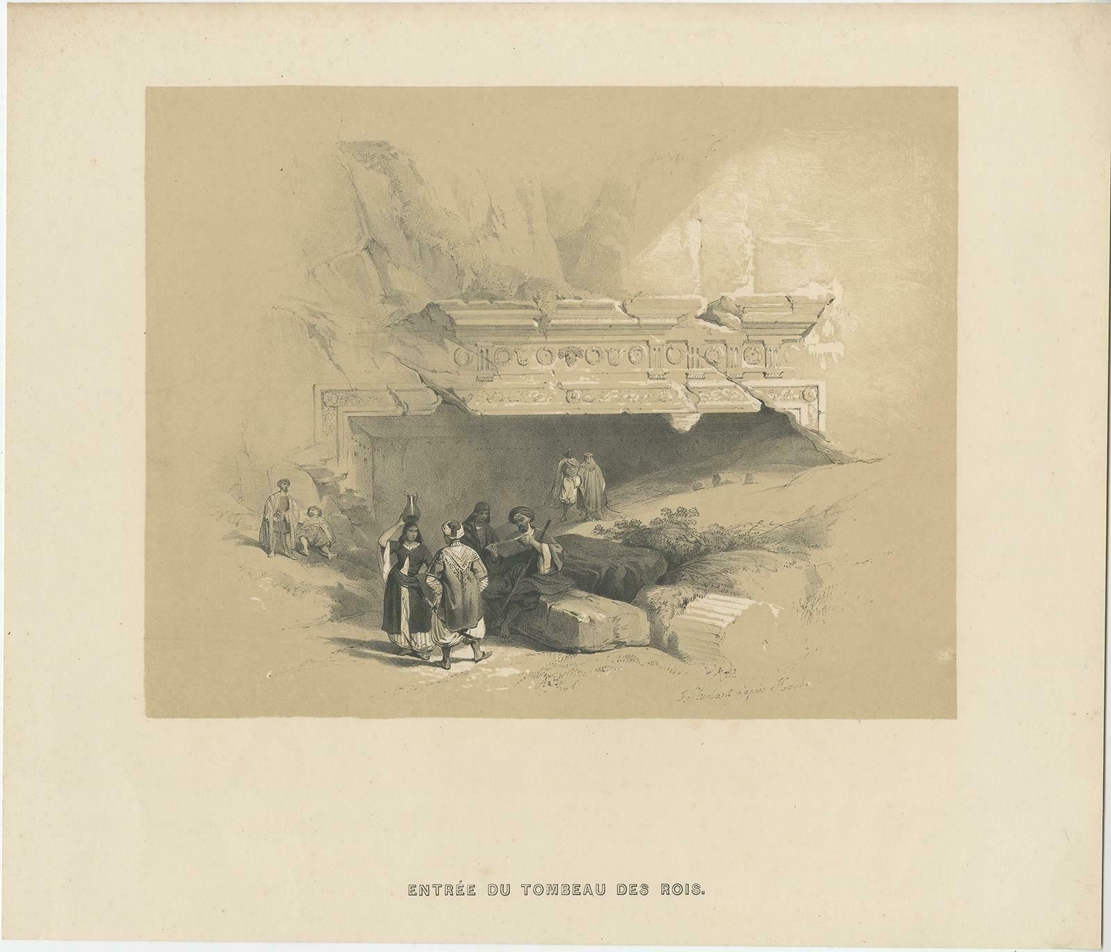 Old Print Of The Tombs Of The Kings, Jerusalem, Ca.1845 photo for sale