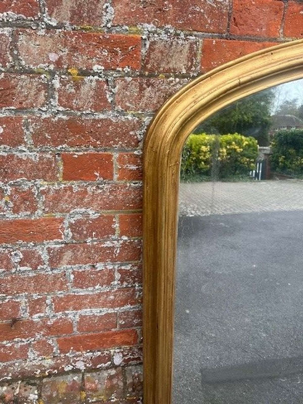 A Fab English 19th C Arched Top Gilt Overmantle Mirror. photo furniture