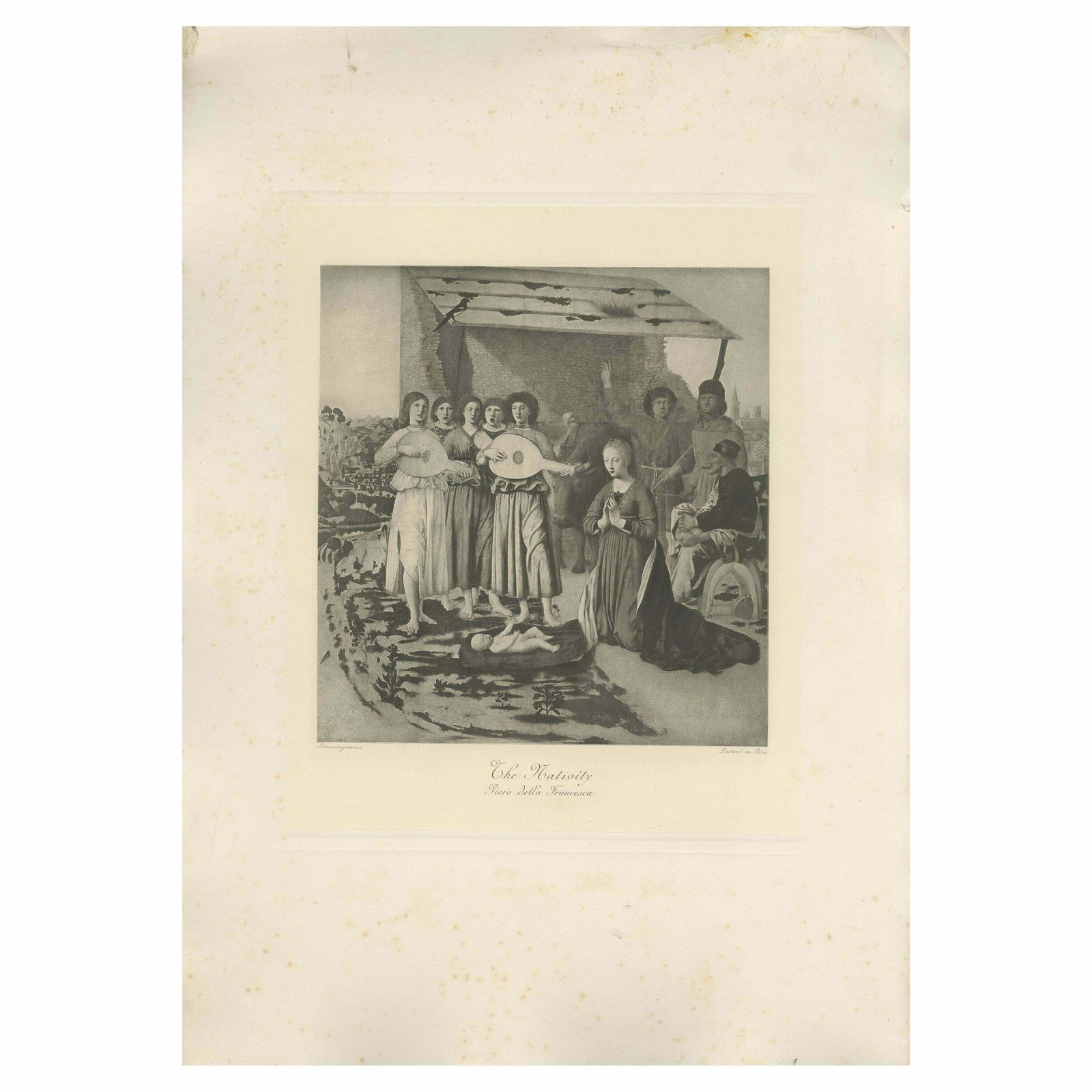 Antique Print Of 'The Nativity' Made After Piero Della Francesca 'C.1890'