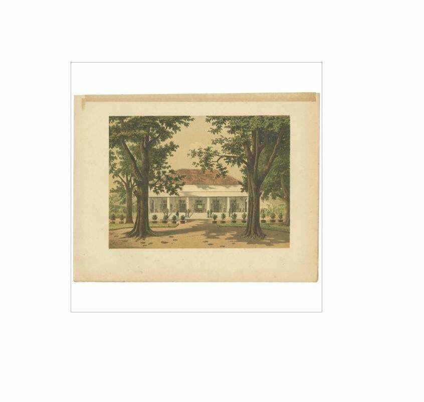 Antique Print Of A Residence In Padang 'Java' By M.T.H. Perelaer, 1888 photo furniture