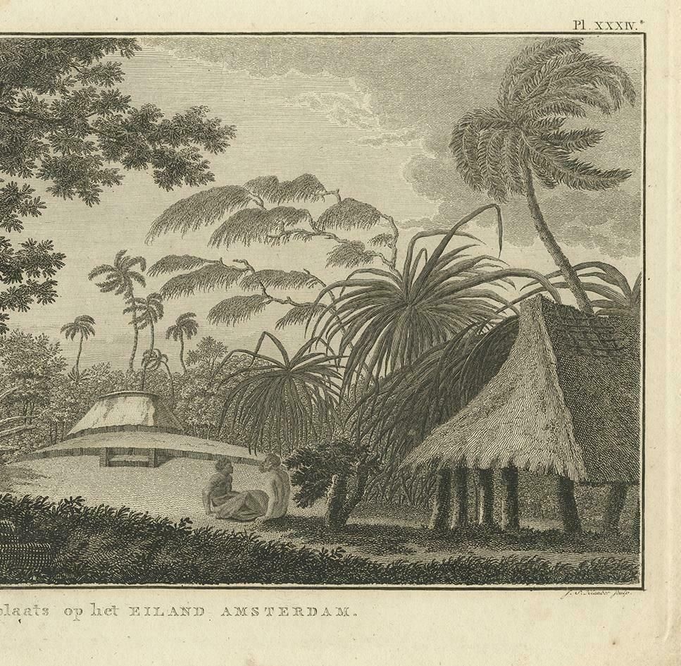 Antique Print Of A Cemetery On Amsterdam Island By Klauber, Circa 1810 photo Art