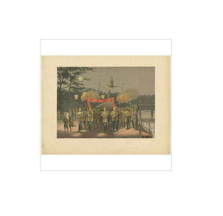 Antique Print Of A Ceremony In Batavia By M.T.H. Perelaer, 1888 photo for sale