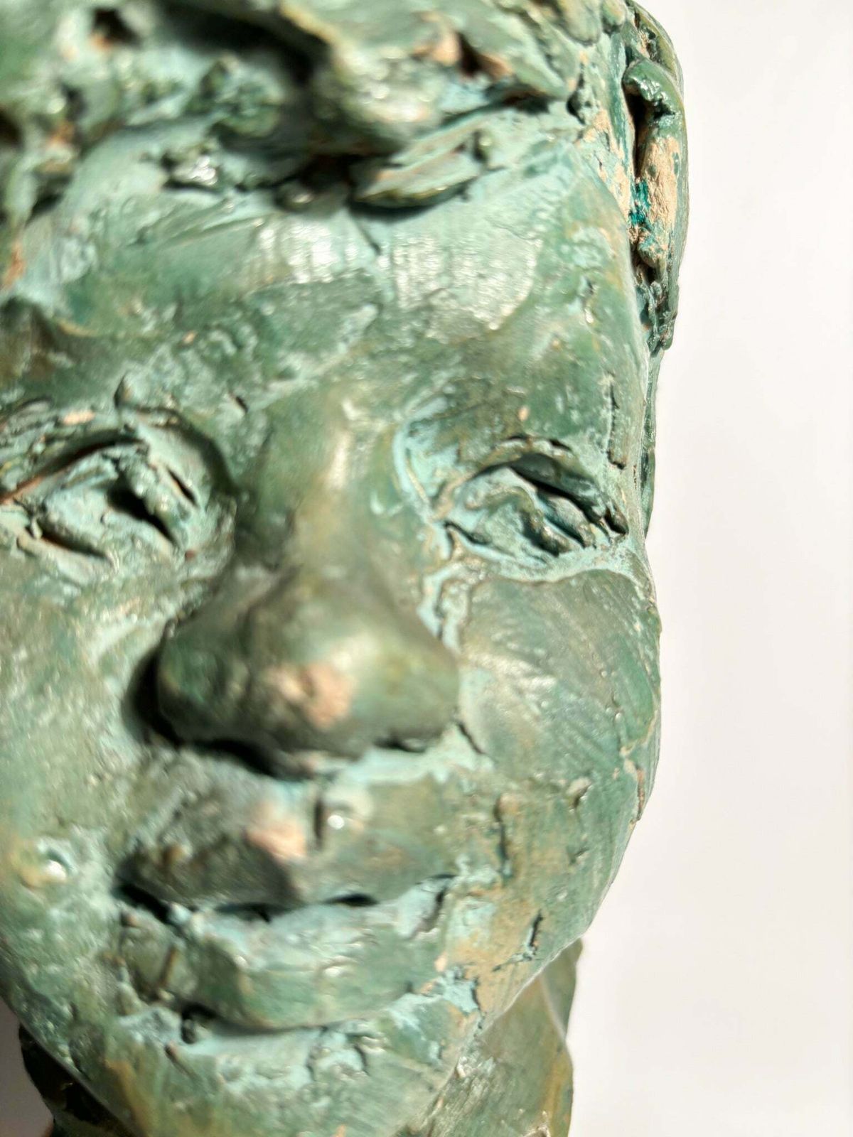 Terracotta Sculpture Of A Bust Of A Young Man By Bruno Bambacaro, 1970s photo Art
