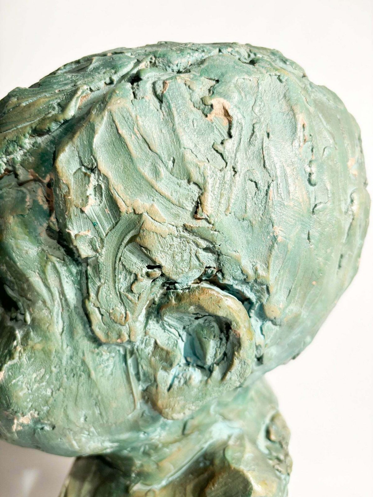 Terracotta Sculpture Of A Bust Of A Young Man By Bruno Bambacaro, 1970s photo vintage