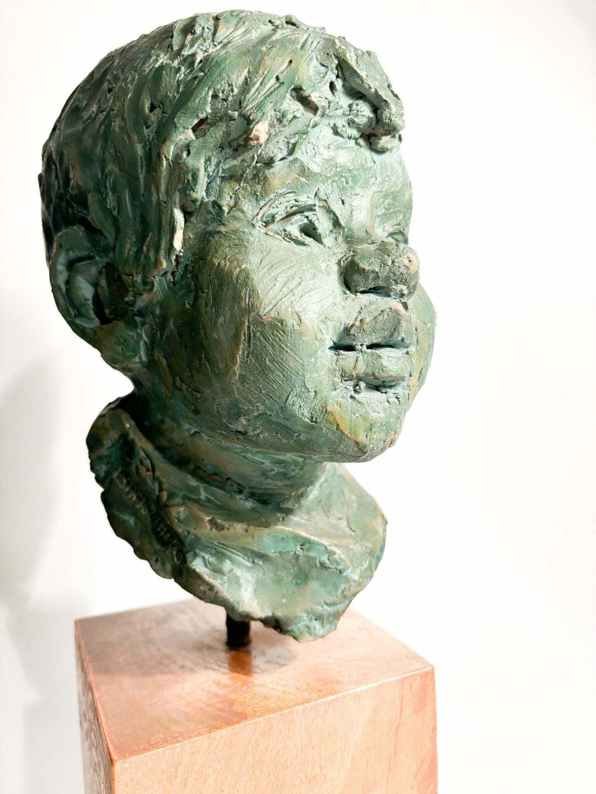 362.0 Terracotta Sculpture Of A Bust Of A Young Man By Bruno Bambacaro, 1970s photo