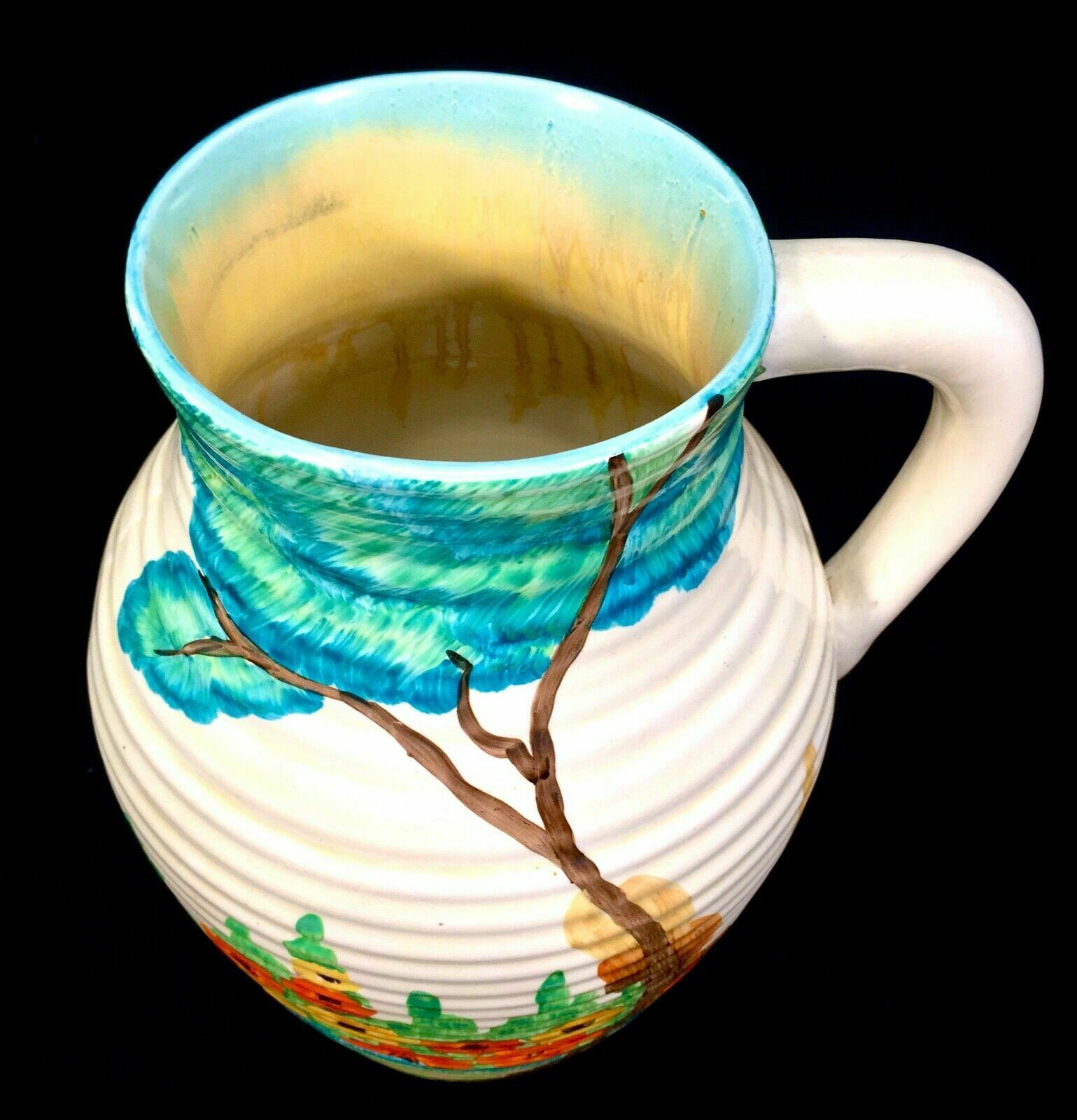 Antique Clarice Cliff   Sandon Lotus Jug Large / C1933 Art Deco Pottery Bizarre photo 1299.0