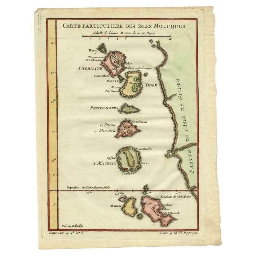 Antique Map Of The Maluku Islands By Bellin, C.1750