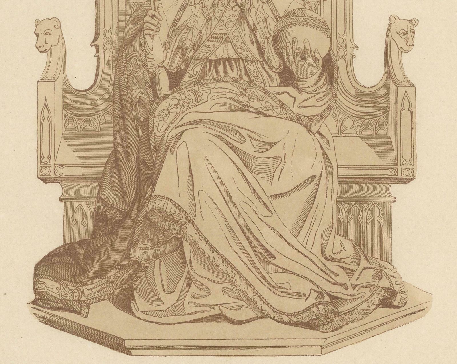 Louis The Bavarian In Sepia Tones: Sovereignty Enthroned, 1847 photo furniture