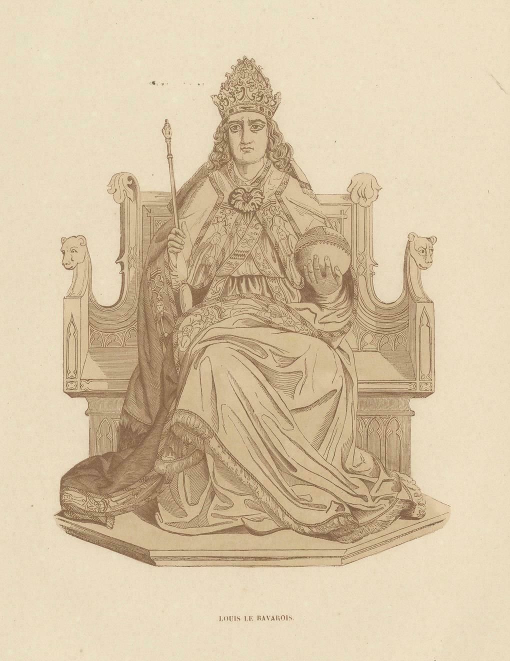 Louis The Bavarian In Sepia Tones: Sovereignty Enthroned, 1847 photo Art