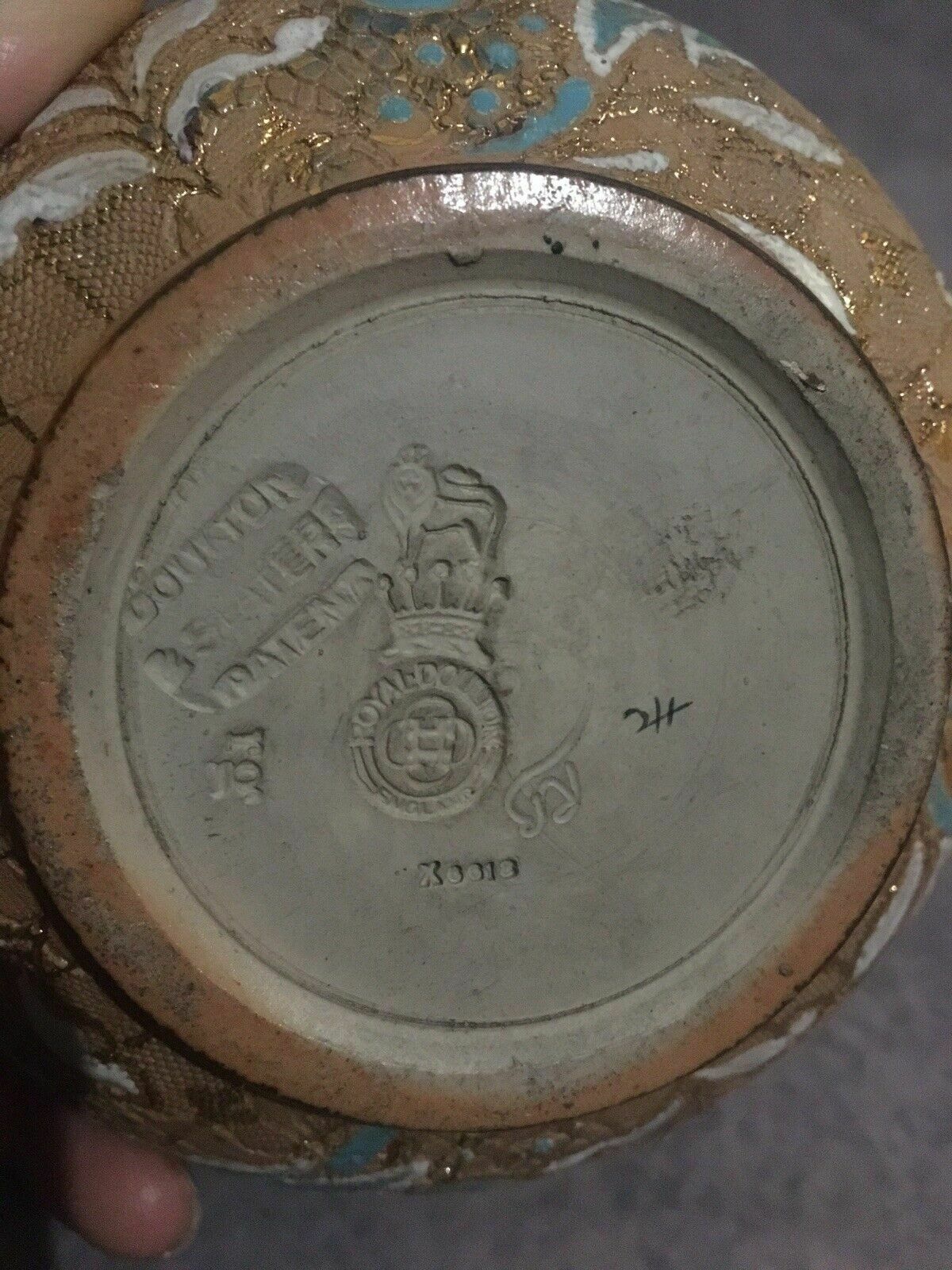 Antique Doulton Lambeth Slaters Vase Victorian Stoneware Pottery photo buy