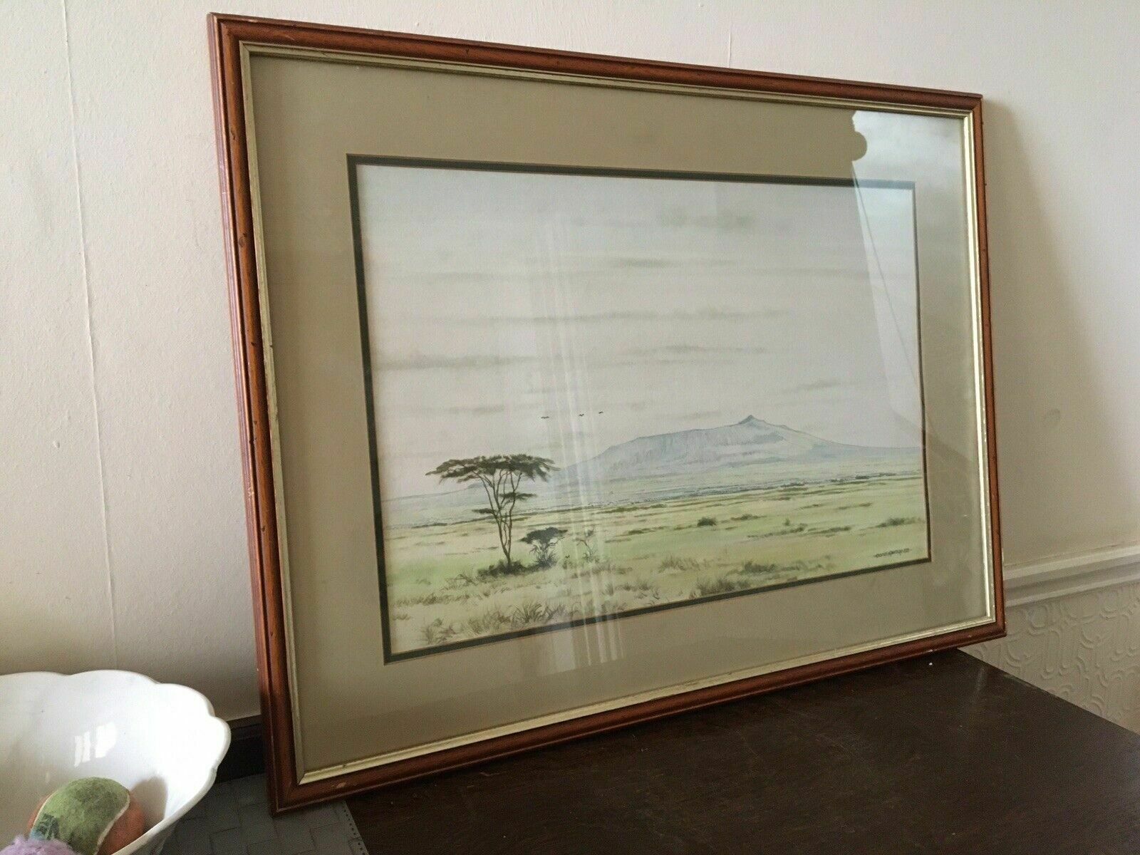 Daniel Njoroge Kenya Artist Wildlife Watercolour Original Paining Framed photo Art