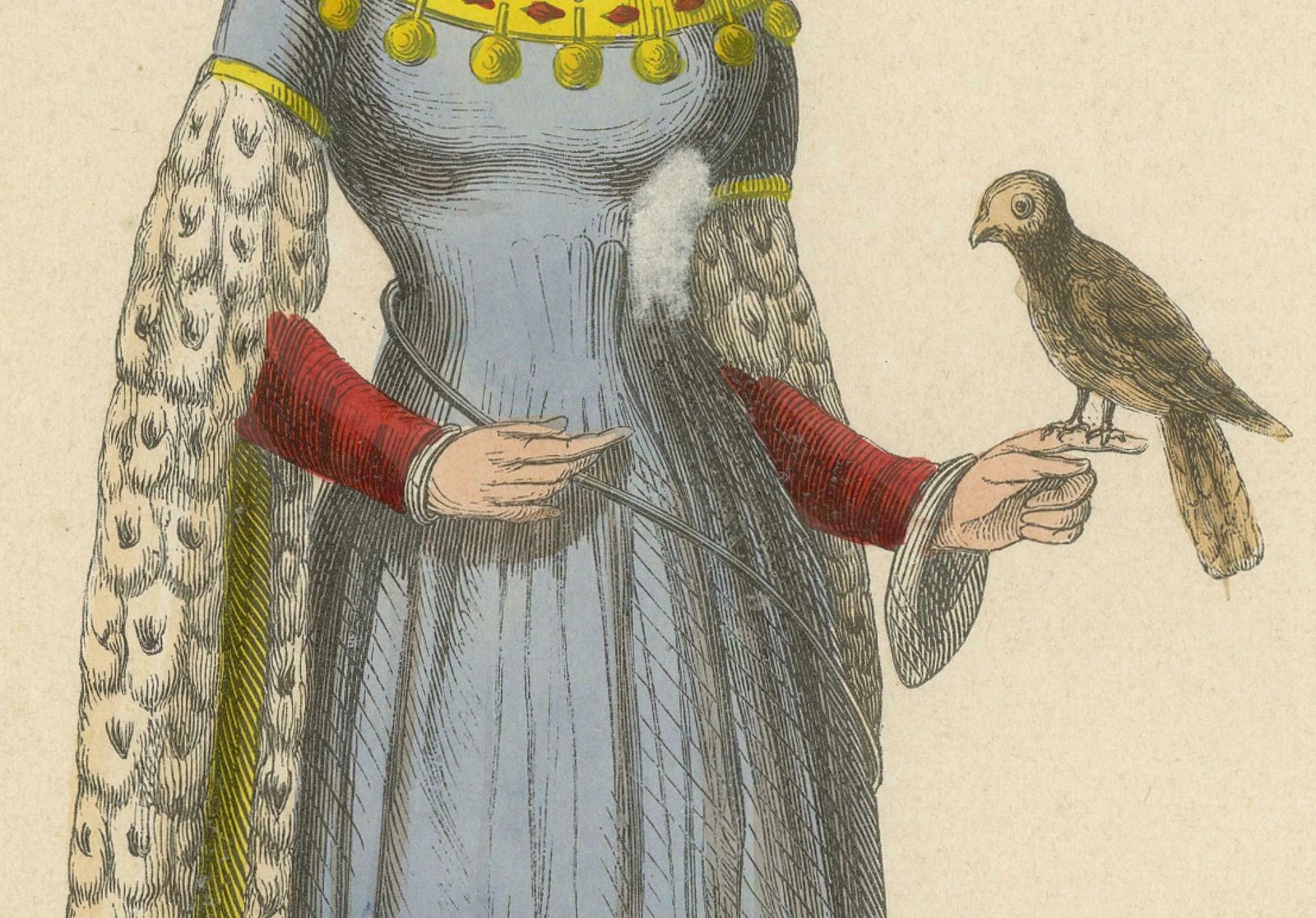 Noble Falconer: Lady Of The 15th Century, 1847 photo for sale