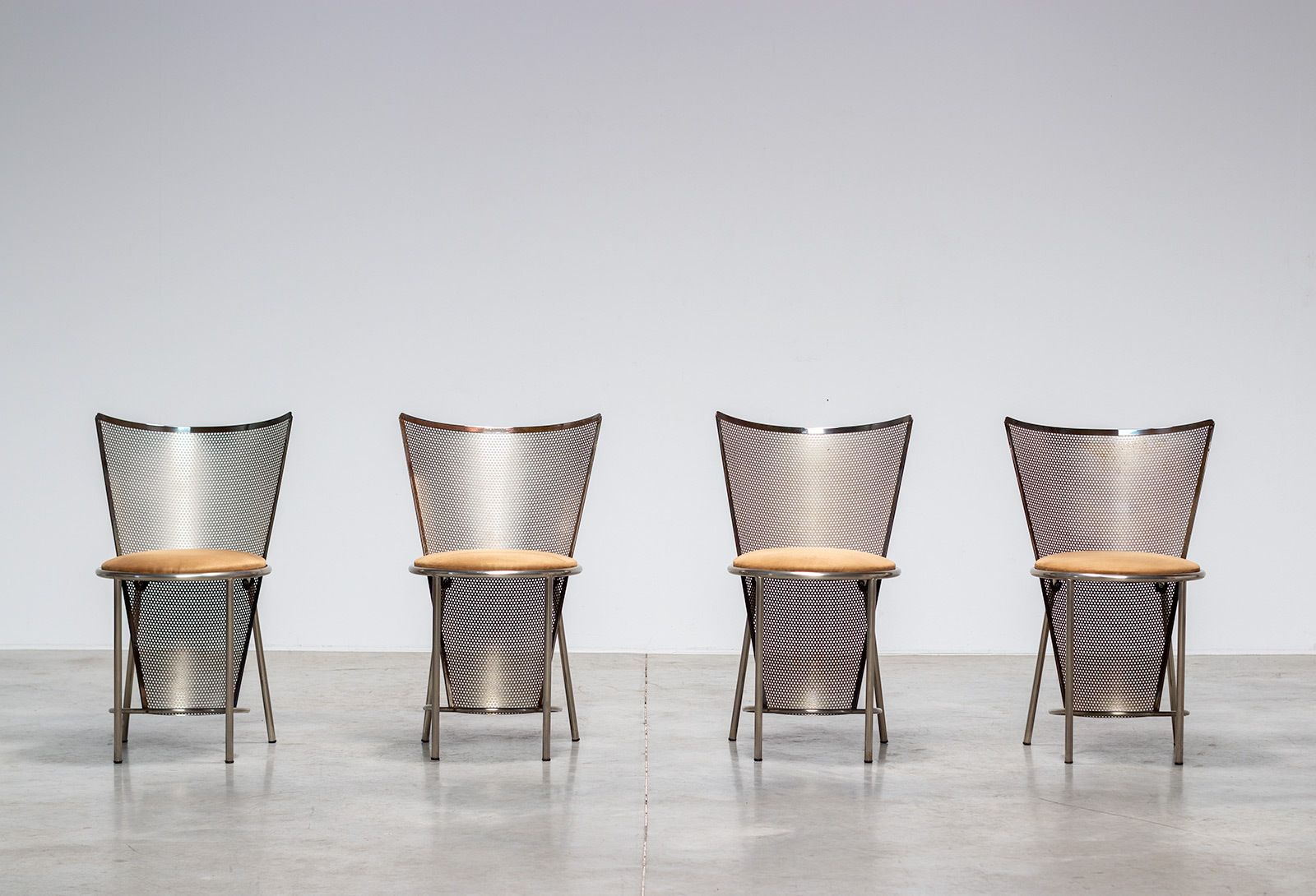 Frans Van Praet Set Of Four Postmodern Sevilla Chairs 1990