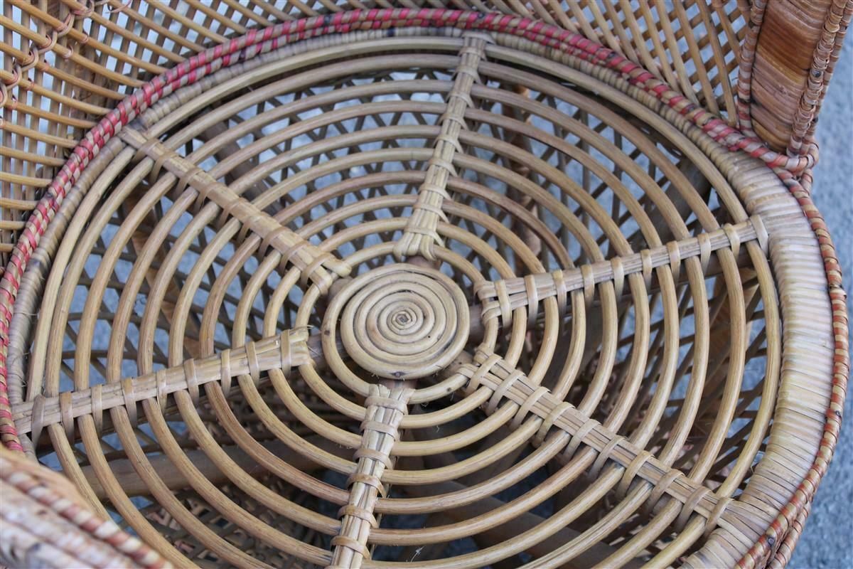 photo for sale Large Decorative Italian Straw Chair From Around 1950, Franco Albini Style