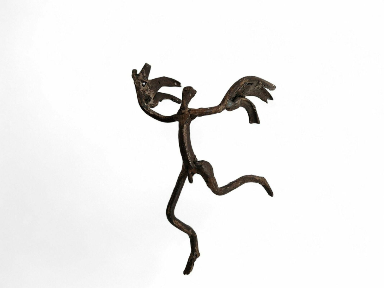 photo furniture Modernist Icarus Sculpture In Welded Metal By Arthur Azevedo, Contemporary Abstract Zimbabwe Statue, African Art