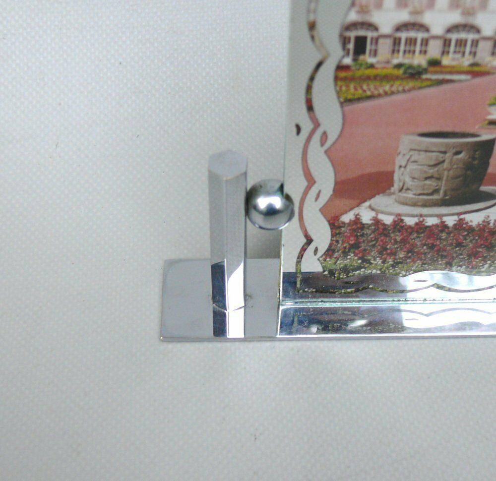 Art Deco Chrome Plated & Metallised Pane Picture Frame, 1920s photo vinterior