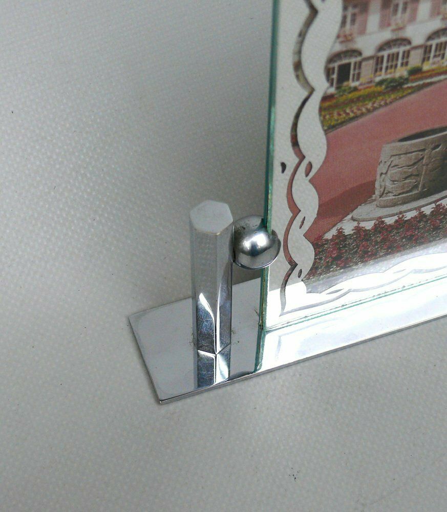 Art Deco Chrome Plated & Metallised Pane Picture Frame, 1920s photo buy