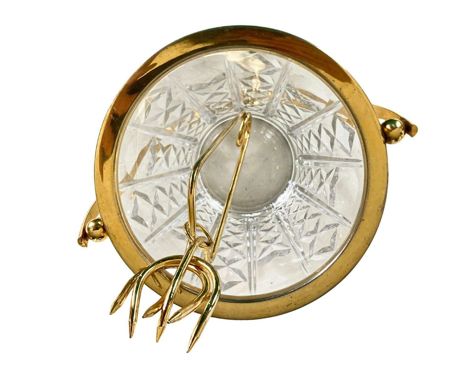 Kristallen Ijsemmer Met Tang | Val Saint Lambert | 2 Delig | Ca. Jaren 1950 photo Woonaccessoires
