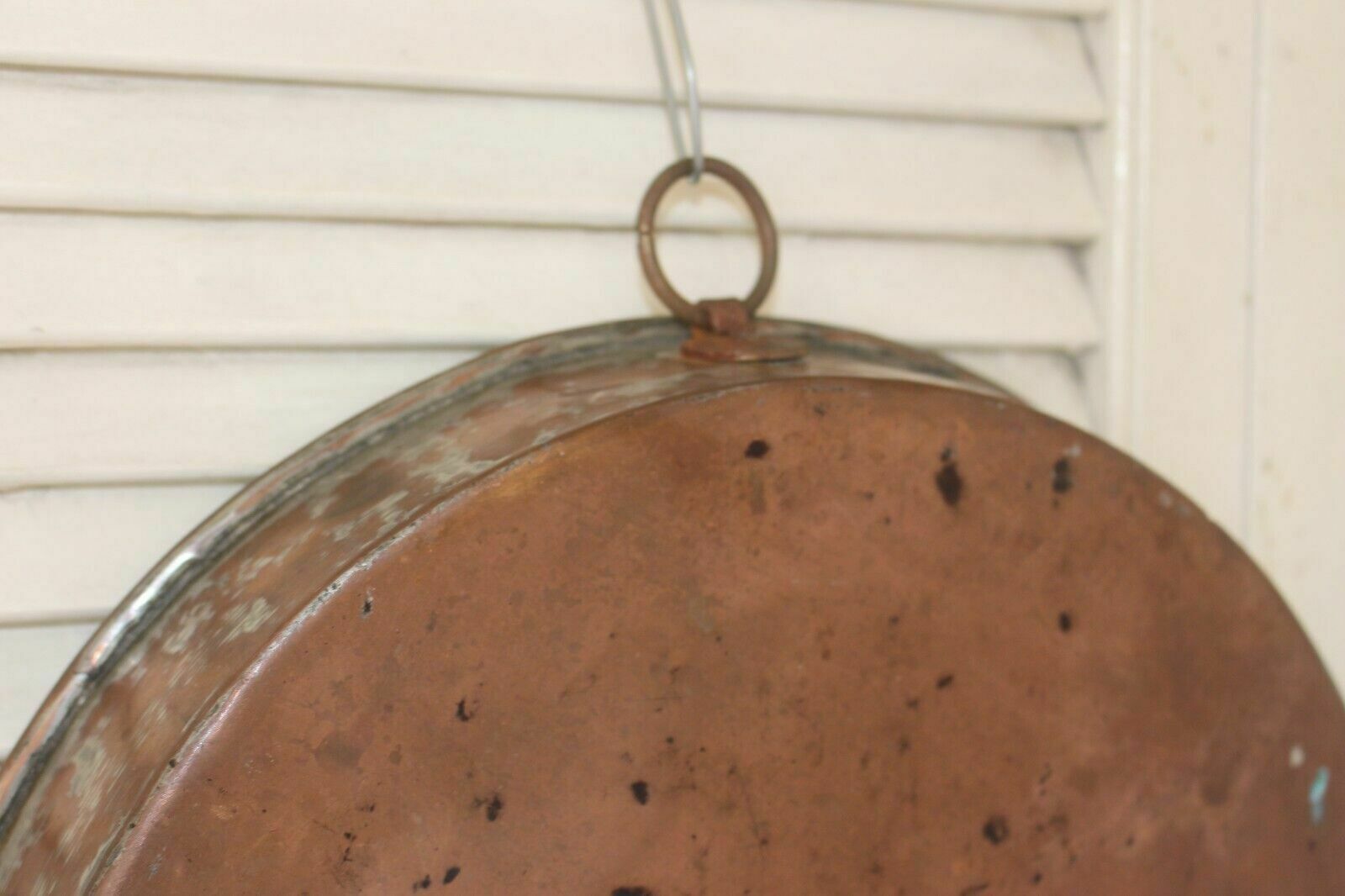 Antique French Copper Escargot/Cake/Frying Pan Old Style Tin Lined 35 Cm photo for sale
