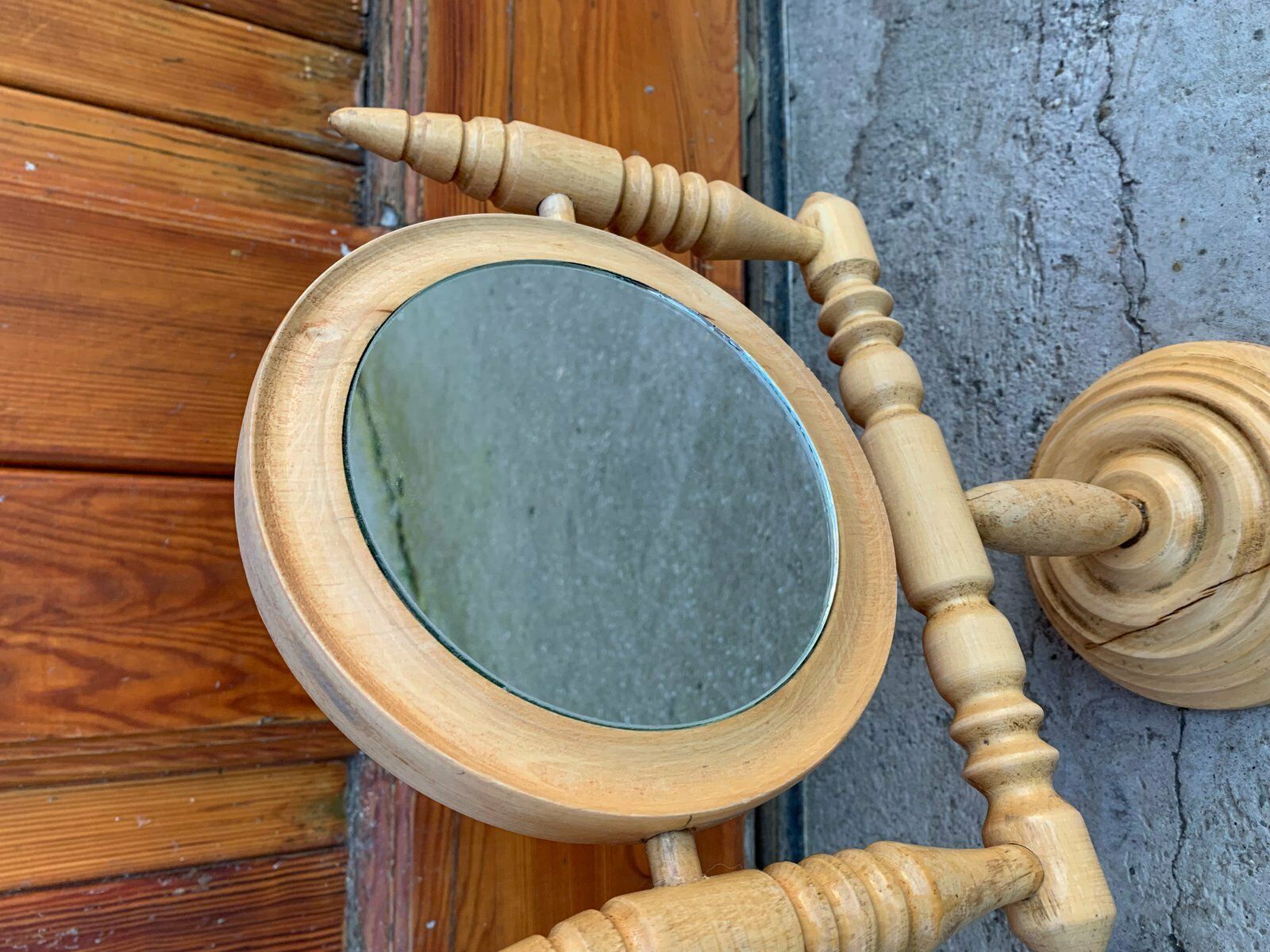 Table Mirror In Pine, 1950s, Vintage photo Home Decor