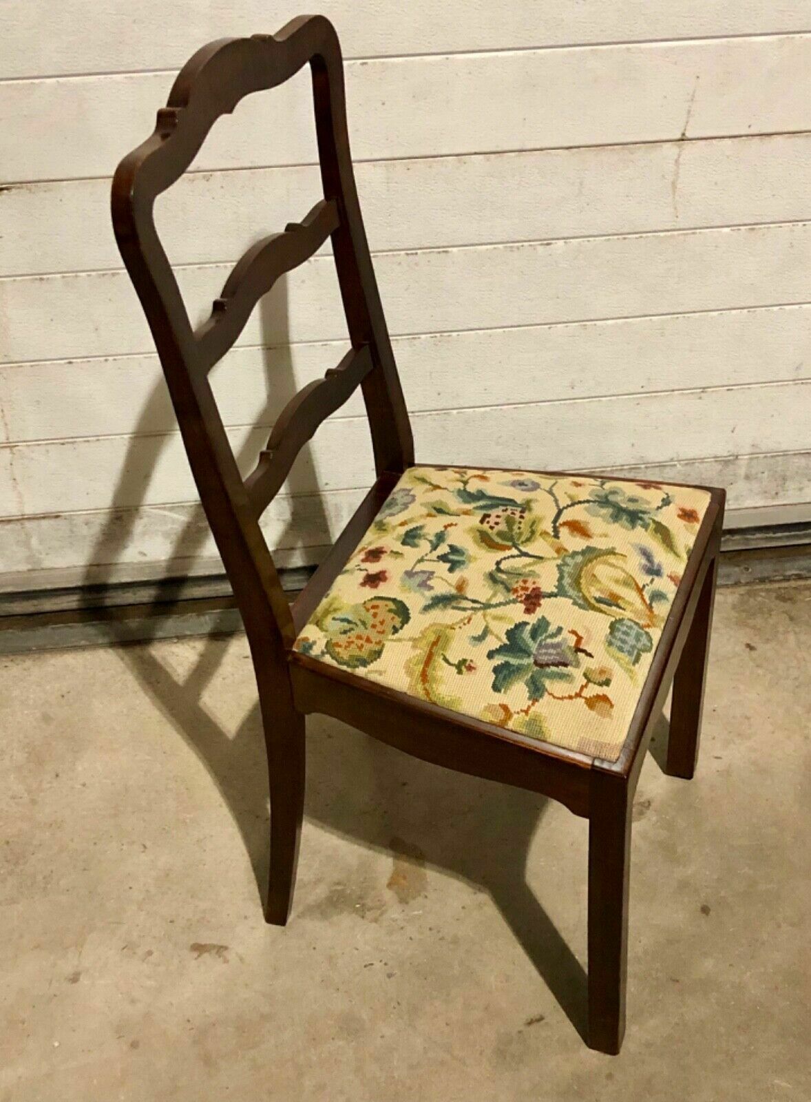 Handsome Set Of Four Vintage Chairs With Tapestry Seats photo Furniture
