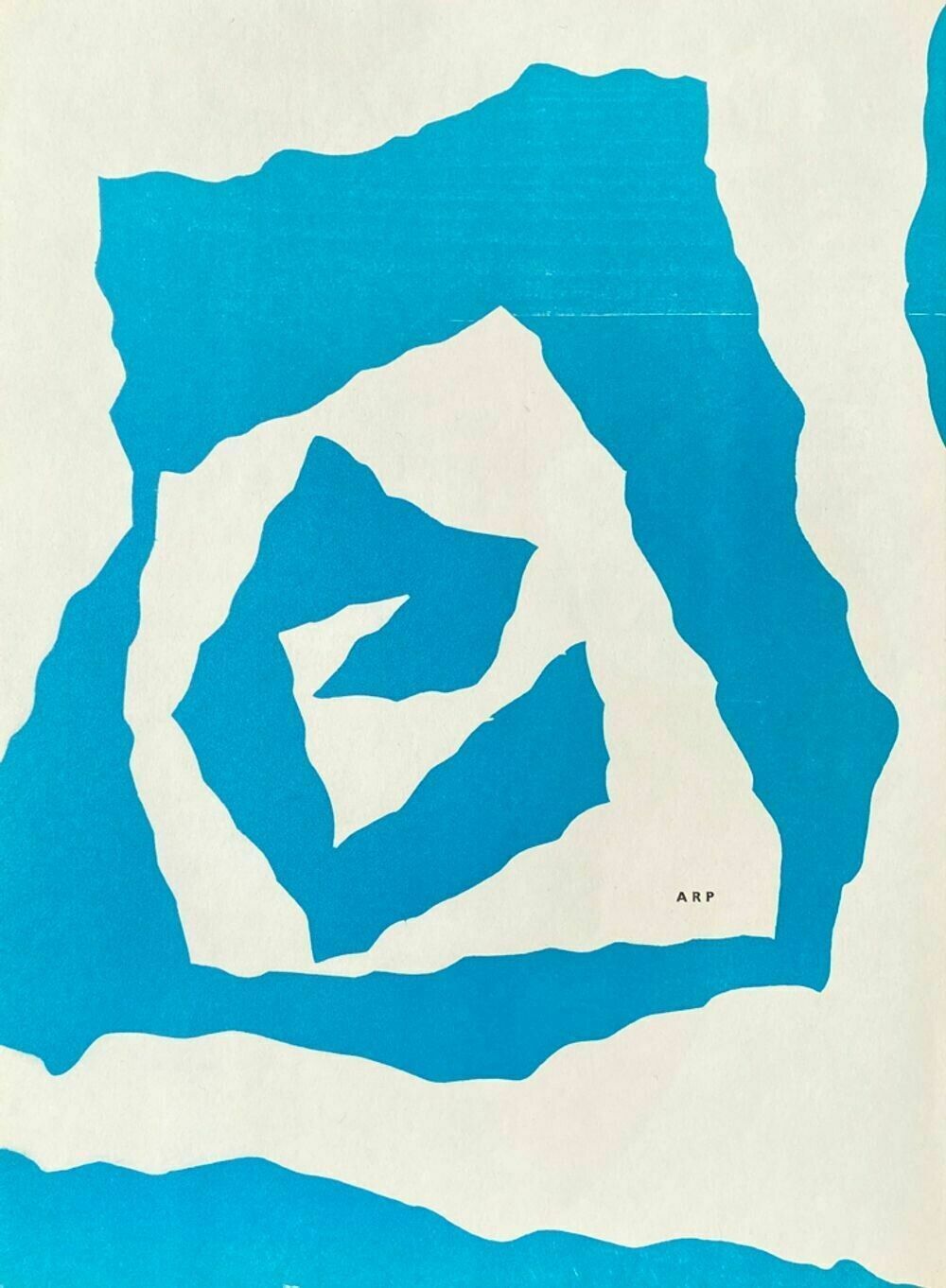 Jean Arp   Original Engraved Wood Engraving Fragment Of A Flowerbed