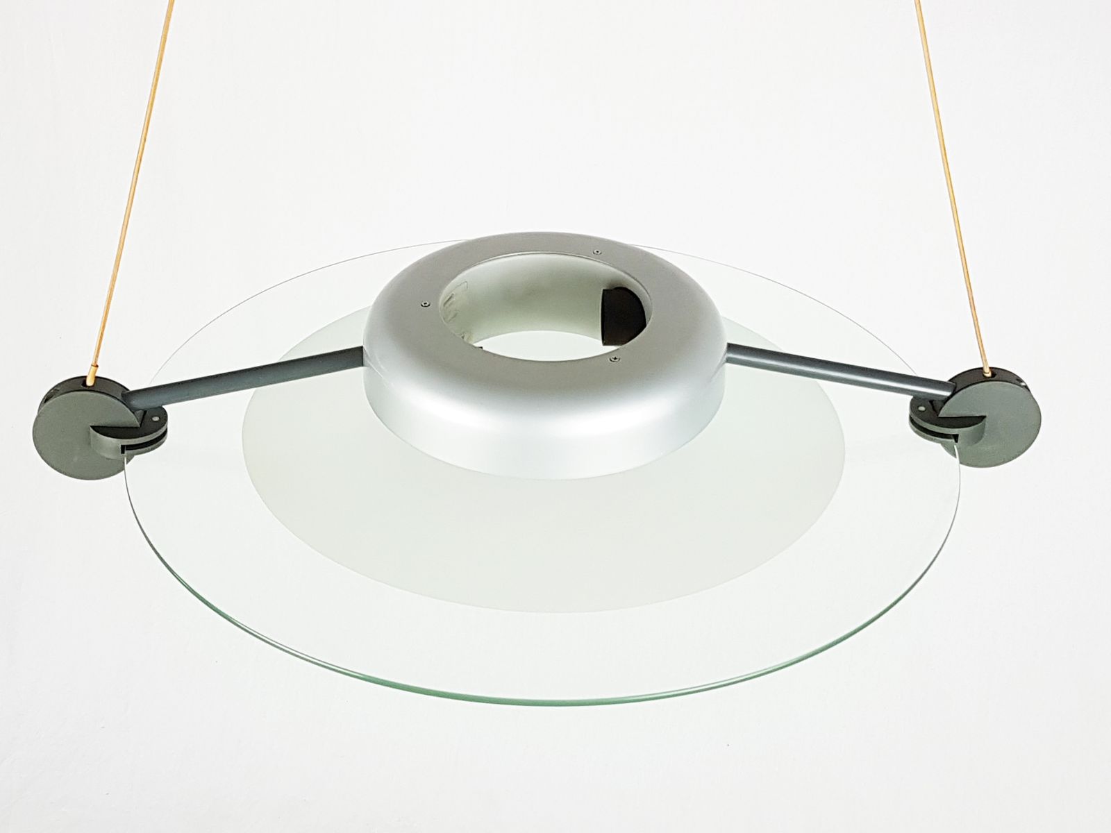 Prodotti Silver Metal & Sandblasted Glass Cyclos Pendant Lamp By Michele De Lucchi For Artemide, 1985 photo vinterior