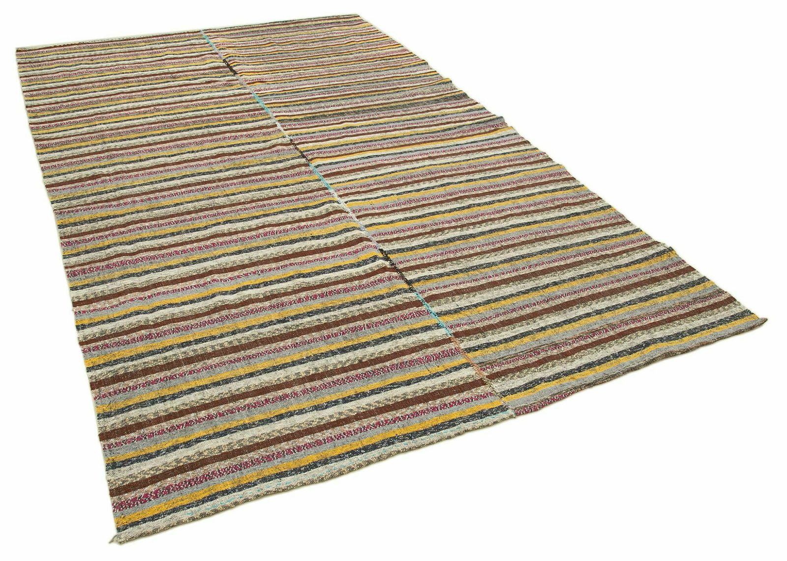 Handmade Vintage Chaput Brown Anatolian Kilim Rug 192 Cm X 305 Cm photo furniture