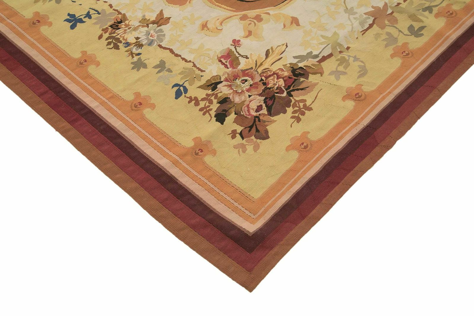 Handwoven Flatweave Beige Aubusson Kilim 304 Cm X 424 Cm photo Textiles