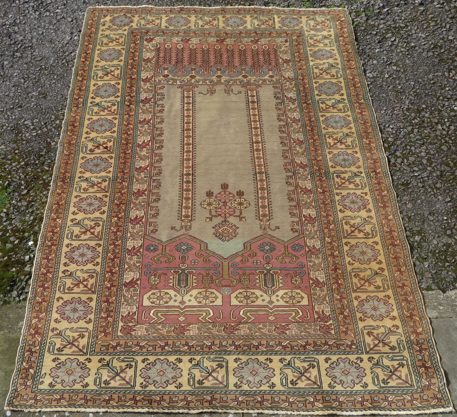 A Fine Antique Turkish Panderma (Bandirma) Prayer Rug. Soft Colours. West Anatolia 180cm X 128cm photo furniture