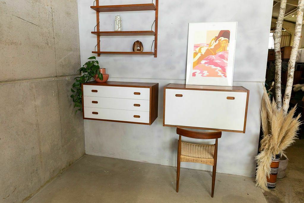 photo vintage Poul Cadovius Style Danish Royal Wall System Teak Mid Century