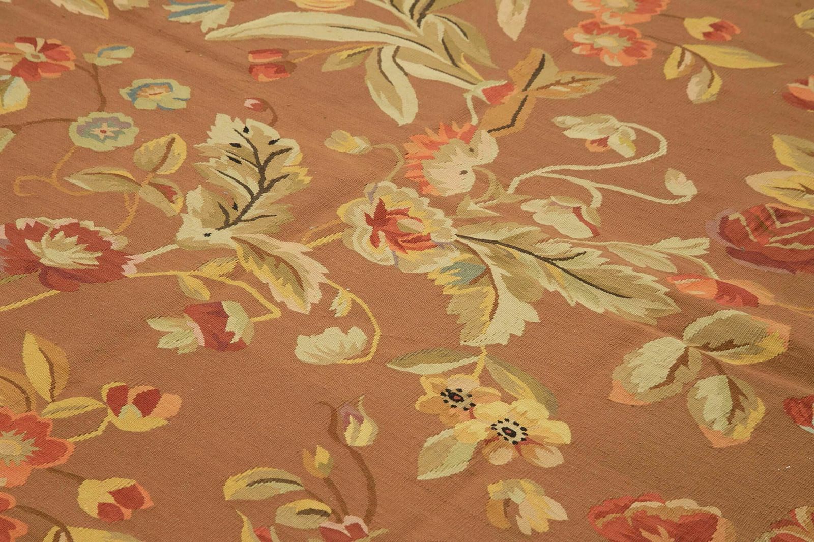 Handwoven European Brown Aubusson Kilim 280 Cm X 354 Cm photo 1800.0