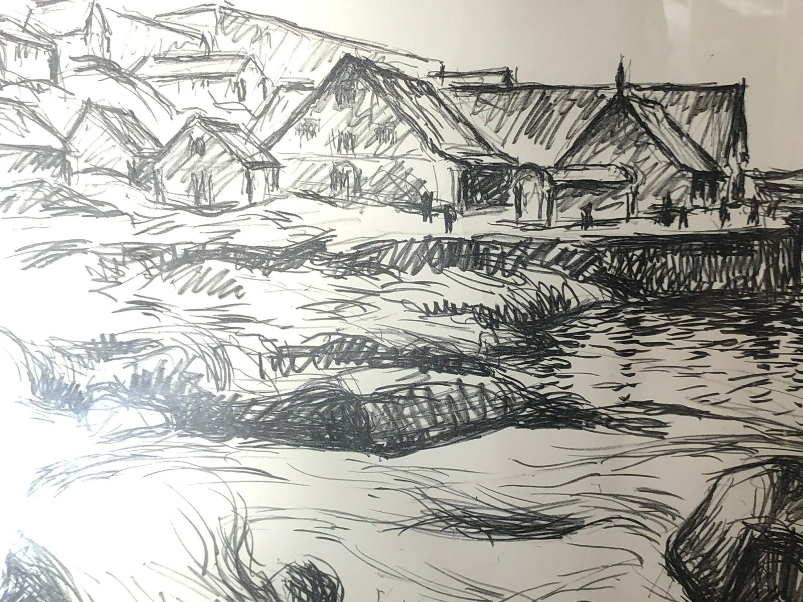 Troels Brandt (1909 1992) Vintage Print With Motive From Greenland   Original Danish Art From Godthåb 1977 photo furniture