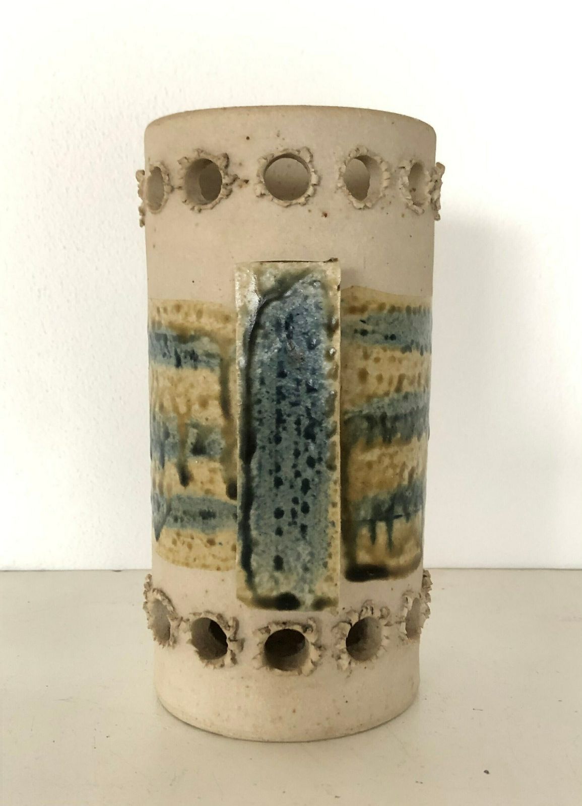 Danish Mid Century Per Engstrøm Original Fine Art Ceramic Pottery Sculpture With Abstract Decoration photo vinterior