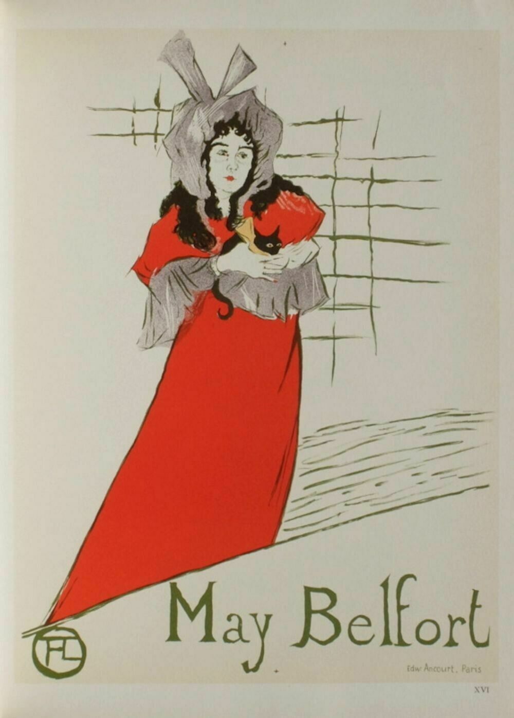 Henri Toulouse Lautr Ec May Belfort Lithograph On Vellum 1967 Mourlot