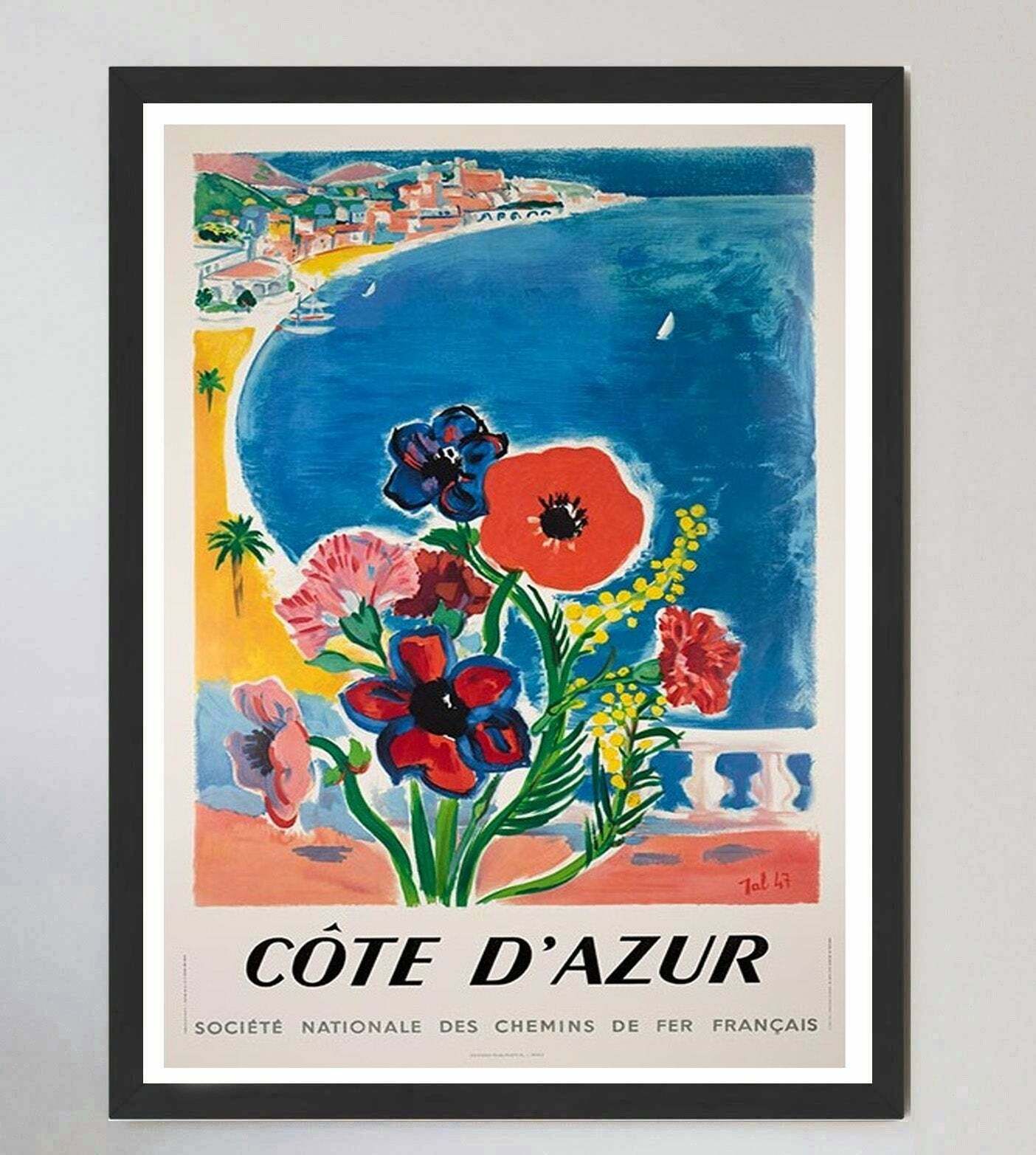 Cote D'azur   Sncf Original Vintage Poster photo furniture