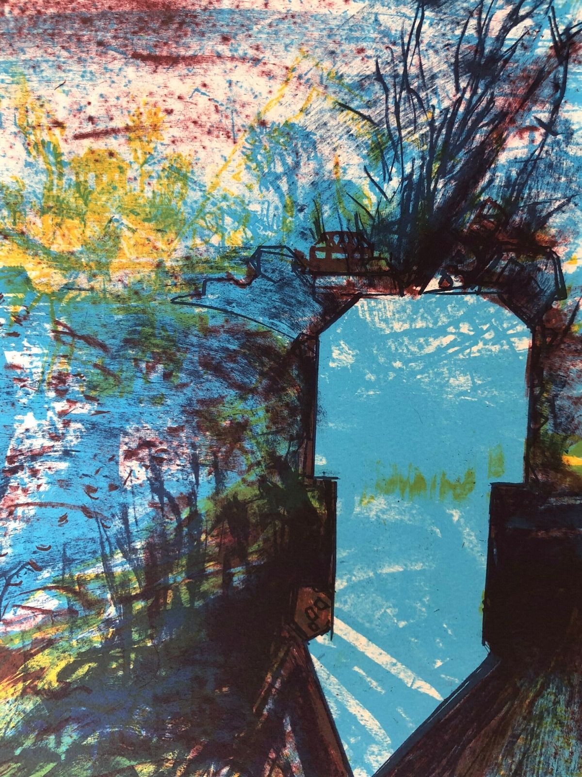 Ole Sporring (1941 2019) Vintage Original Lithograph   Abstract Expressionist Art By Renowned Artist From Denmark photo vinterior